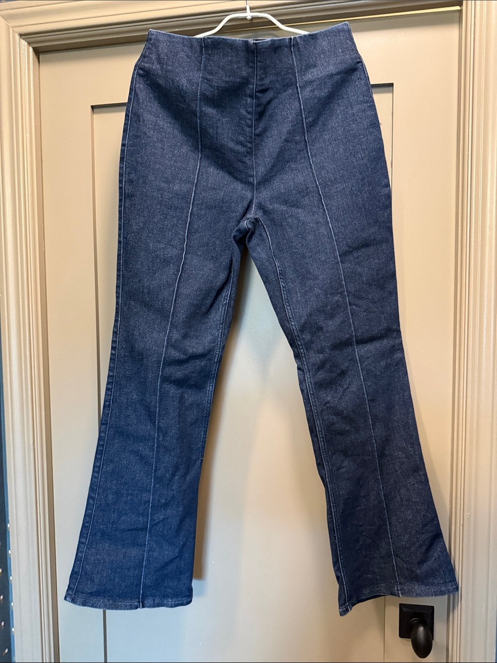 SPANX Dark Blue High-Rise Flare Jeans